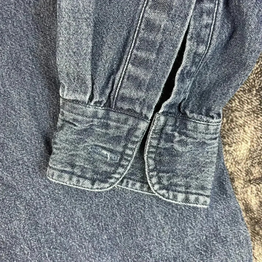 Vtg British Khaki Embroidered Horse Denim Button Up Women's 6 Chambray *READ - Picture 4 of 10